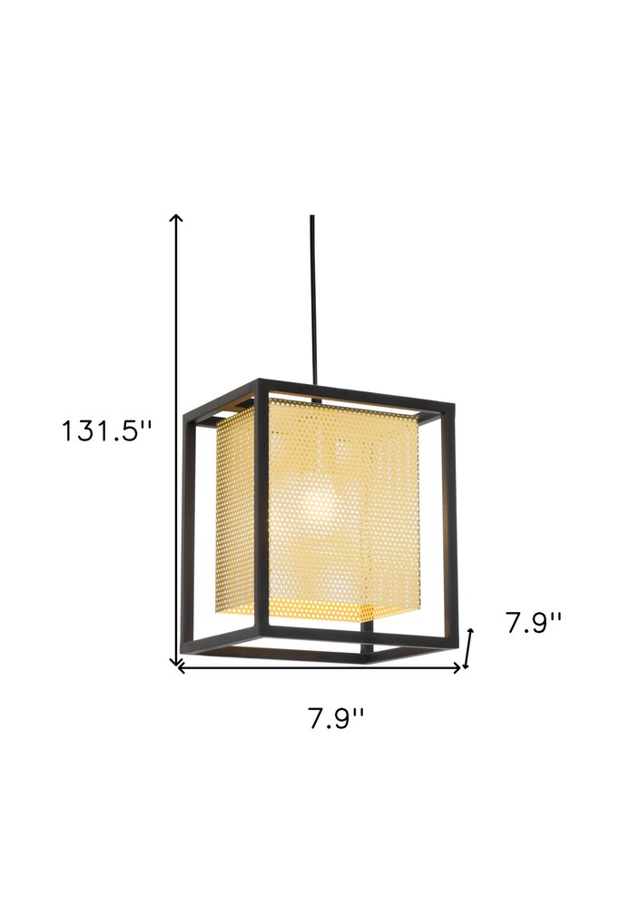 Gold and Black Geometric Metal Ceiling Light — view 1