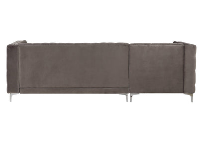 Gray Velvet L Shaped Seating Component