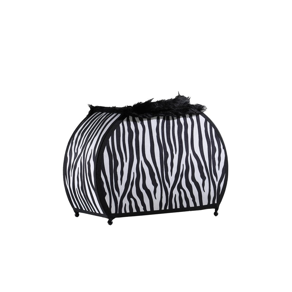 12" Black And White Funky Zebra Pattern Novelty Table Lamp — view 1