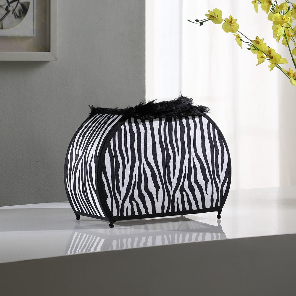 12" Black And White Funky Zebra Pattern Novelty Table Lamp — view 2