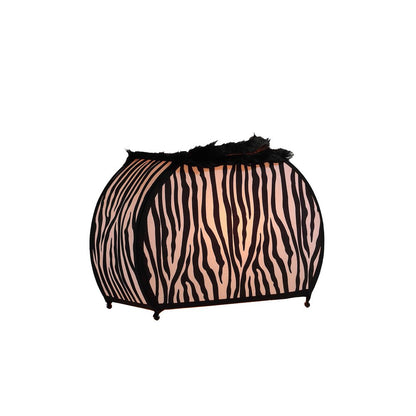 12" Black And White Funky Zebra Pattern Novelty Table Lamp HomeRoots