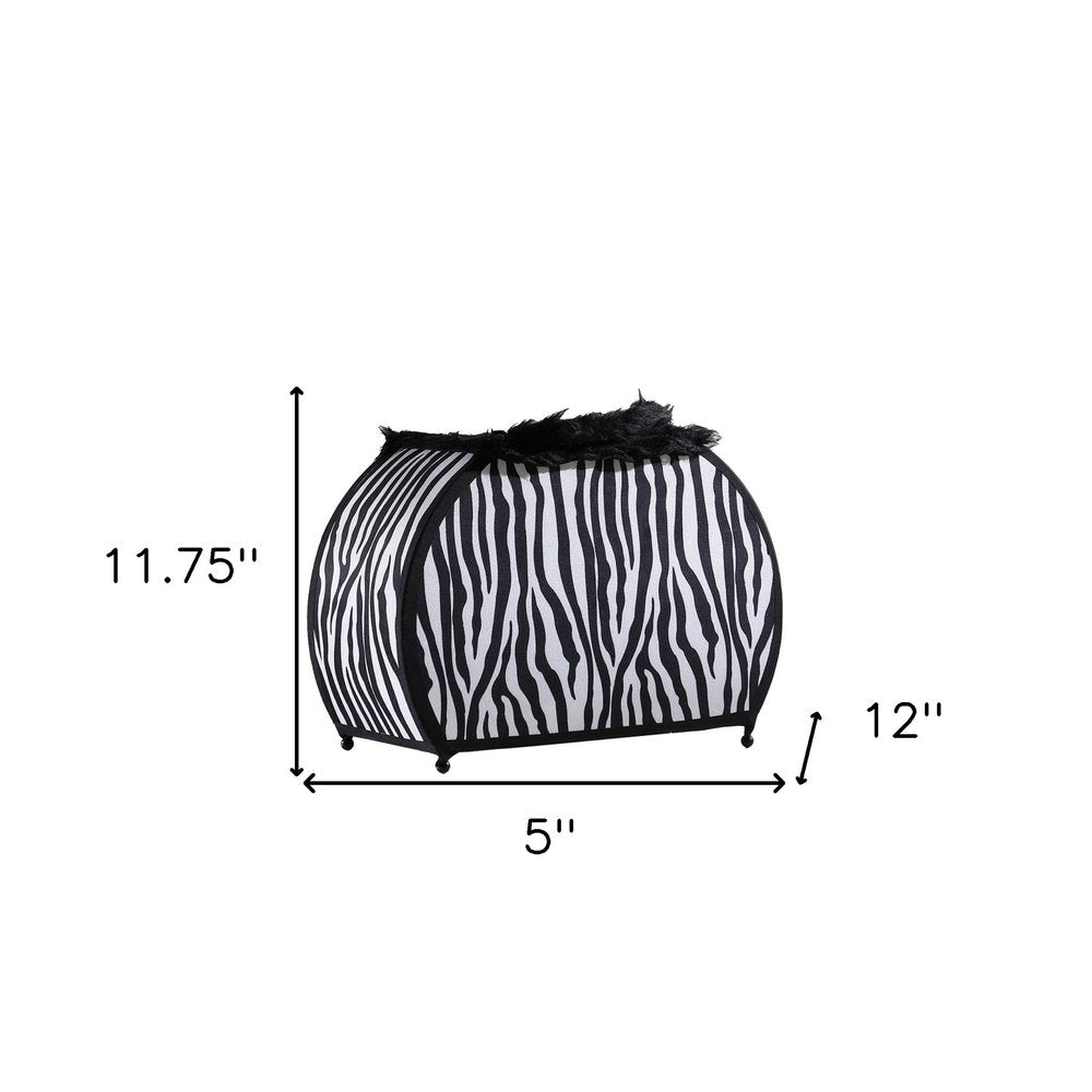 12" Black And White Funky Zebra Pattern Novelty Table Lamp — view 5