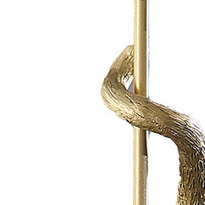 24" Gold Monkey Table Lamp With White Drum Shade HomeRoots