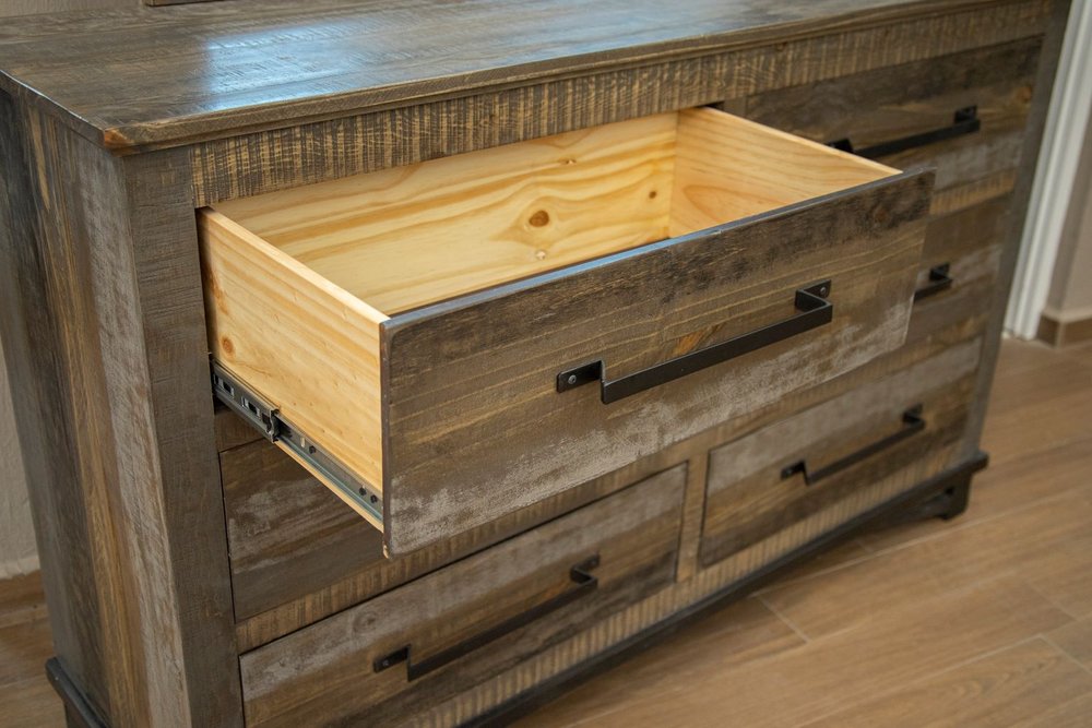 62" Brown Solid Wood Six Drawer Double Dresser HomeRoots