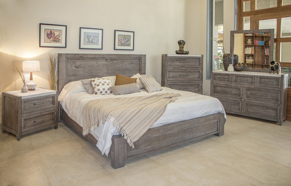 62" Gray Solid Wood Seven Drawer Triple Dresser HomeRoots