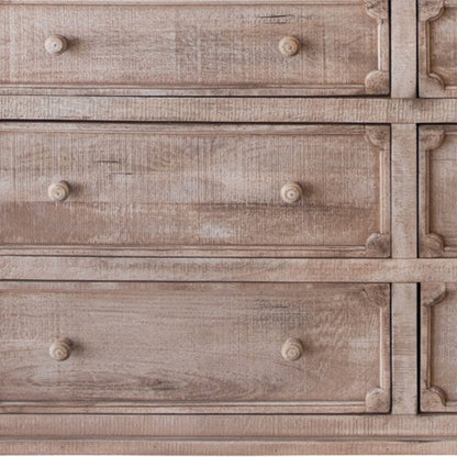 70" Natural Solid Wood Six Drawer Double Dresser HomeRoots