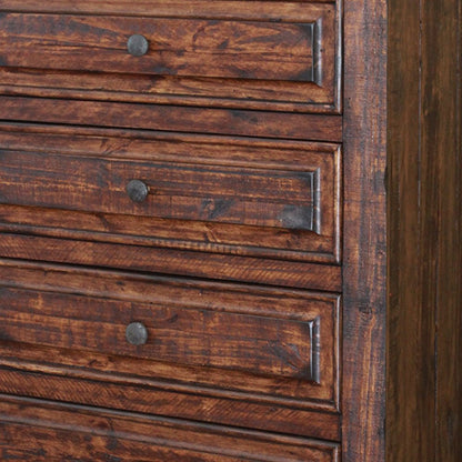 37" Chocolate Solid Wood Five Drawer Dresser HomeRoots