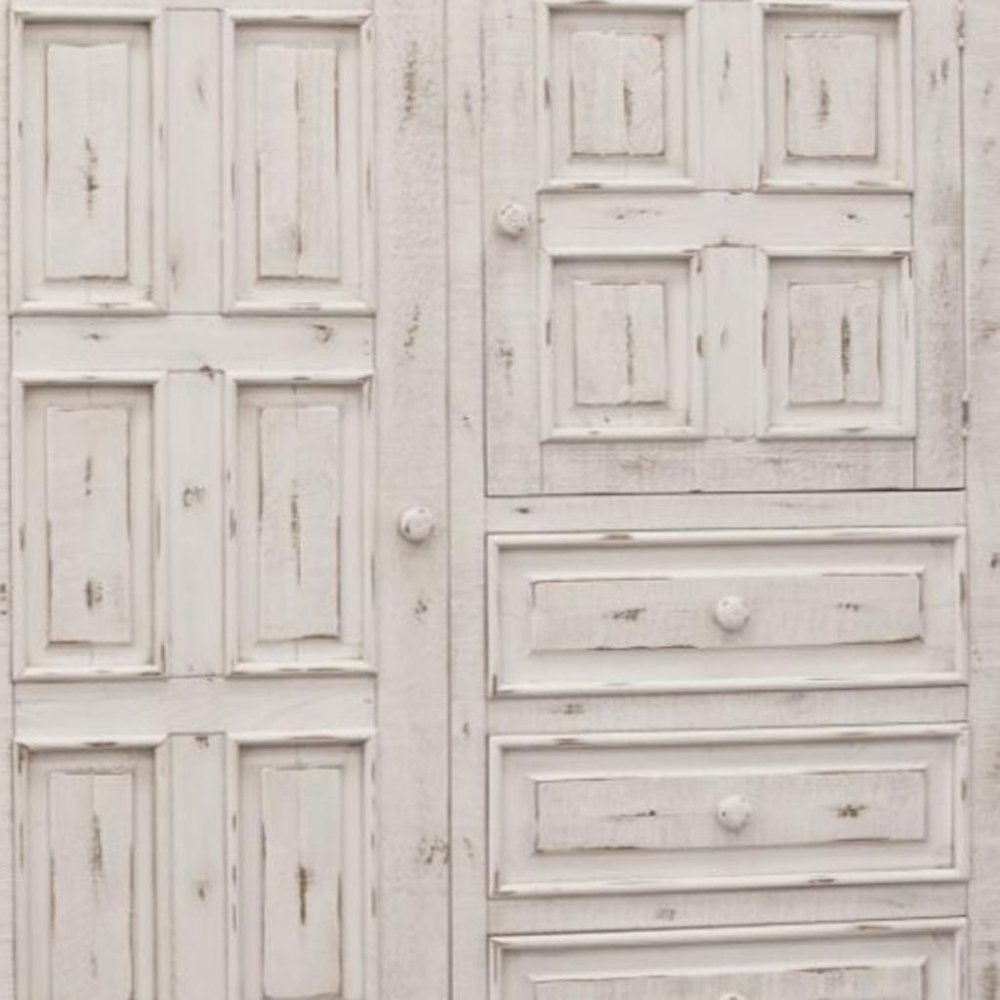 55" White Solid Wood Three Drawer Gentlemans Chest HomeRoots