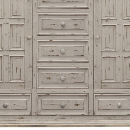 55" White Solid Wood Three Drawer Gentlemans Chest HomeRoots