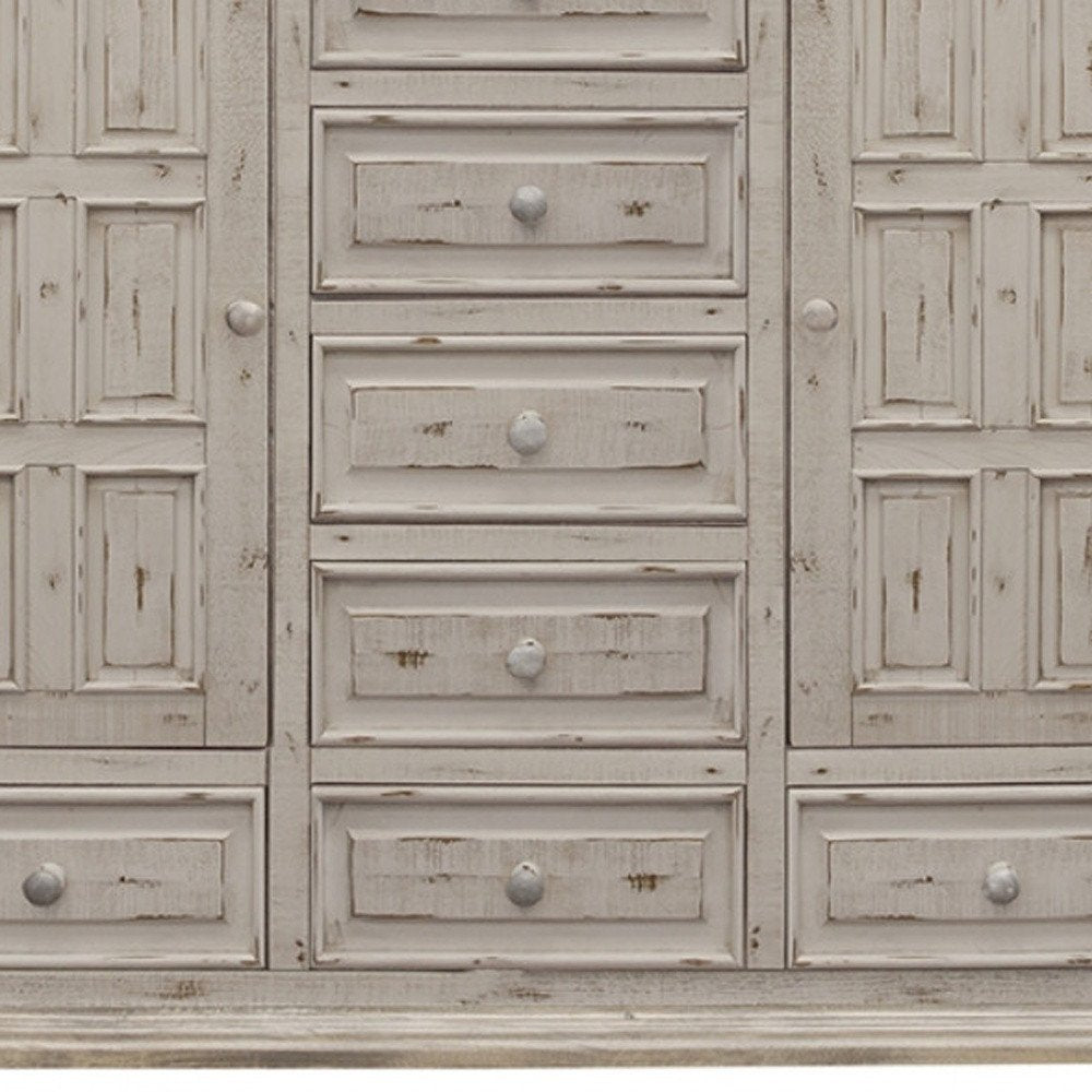 55" White Solid Wood Three Drawer Gentlemans Chest HomeRoots