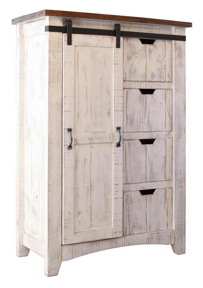 54" Brown And White Solid Wood Four Drawer Combo Dresser HomeRoots