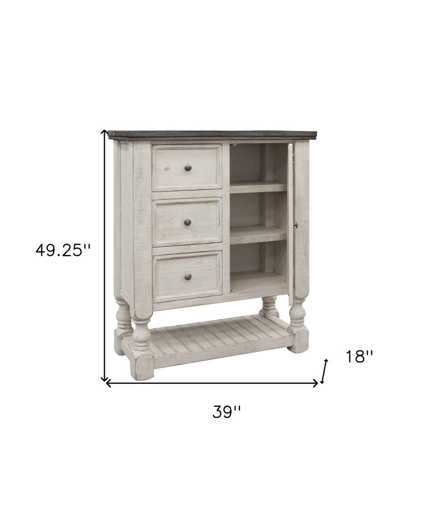 62" Gray And Ivory Solid Wood Six Drawer Triple Dresser — view 6