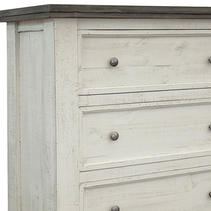 39" Gray And Ivory Solid Wood Four Drawer Dresser HomeRoots