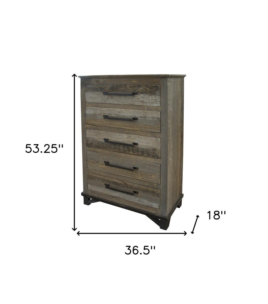 62" Brown Solid Wood Six Drawer Double Dresser HomeRoots