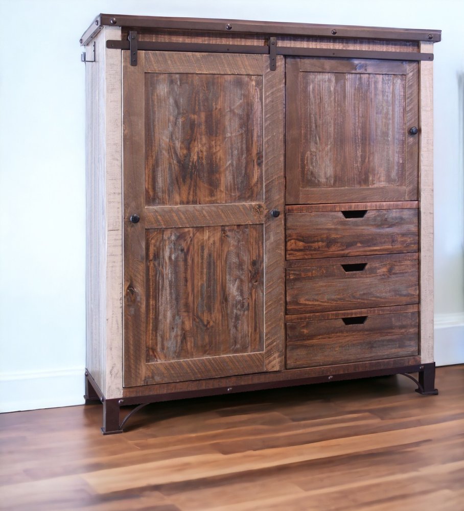 61" Brown Solid Wood Six Drawer Double Dresser HomeRoots