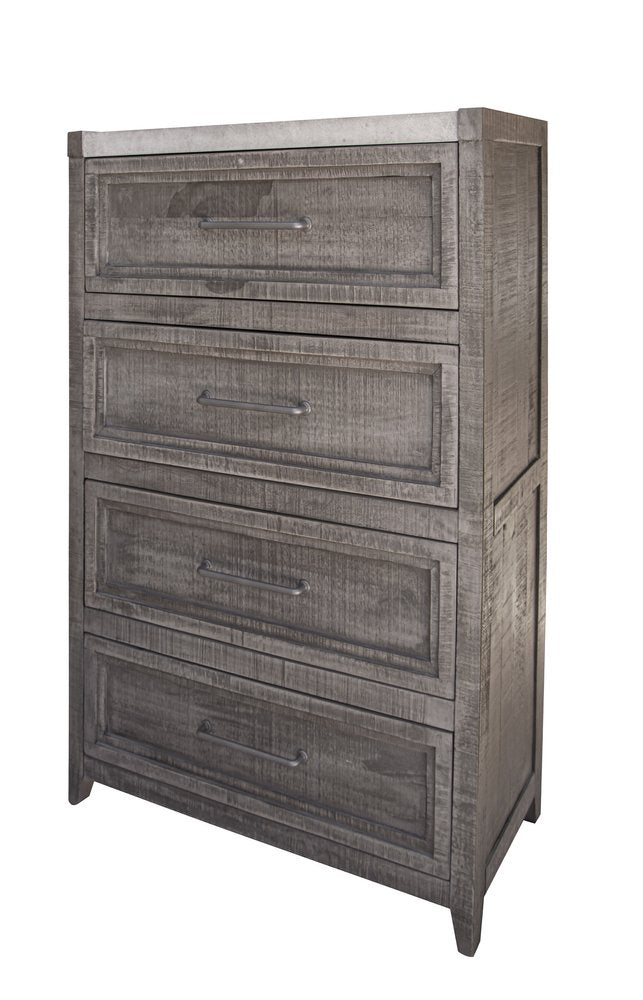 37" Gray Solid Wood Four Drawer Chest HomeRoots