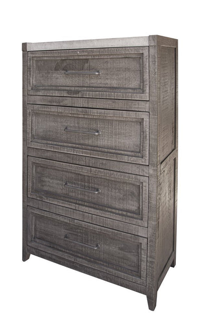 37" Gray Solid Wood Four Drawer Chest HomeRoots