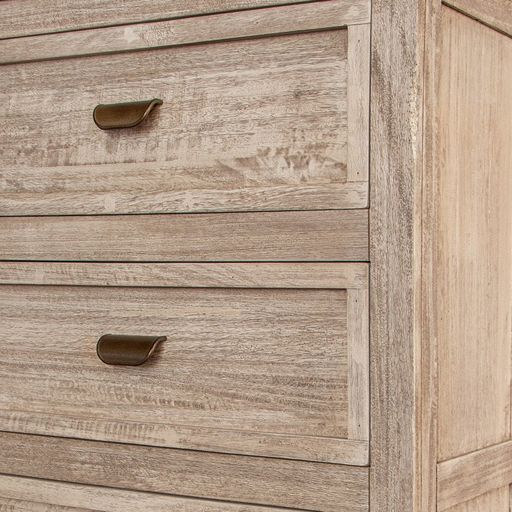 37" Cream Solid Wood Four Drawer Chest HomeRoots