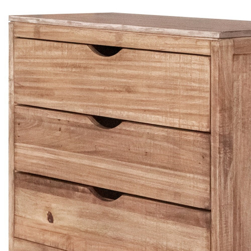 36" Natural Solid Wood Three Drawer Dresser HomeRoots