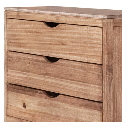 36" Natural Solid Wood Three Drawer Dresser HomeRoots