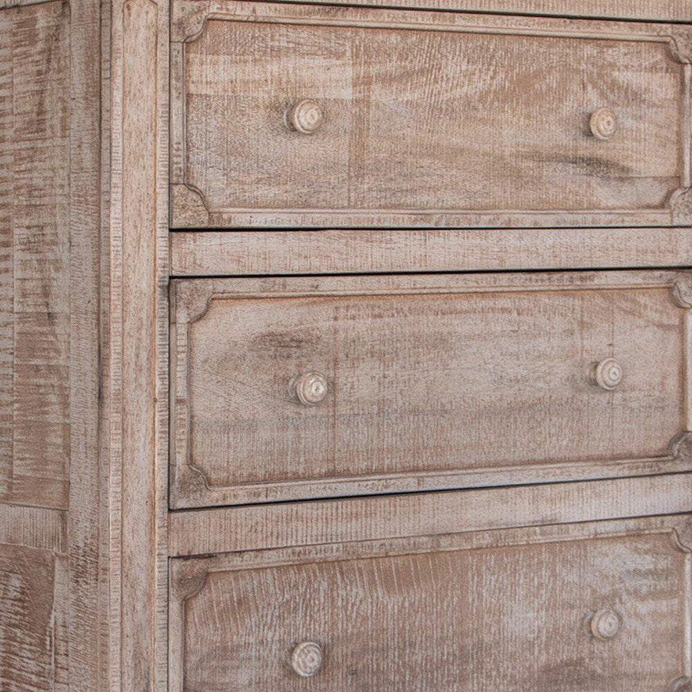 37" Natural Solid Wood Four Drawer Dresser HomeRoots