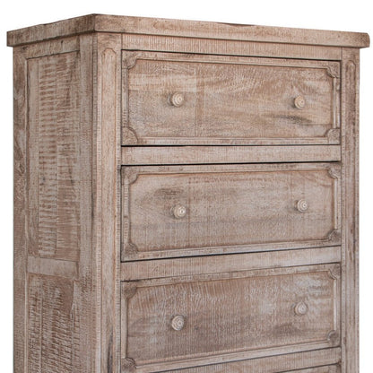 37" Natural Solid Wood Four Drawer Dresser HomeRoots