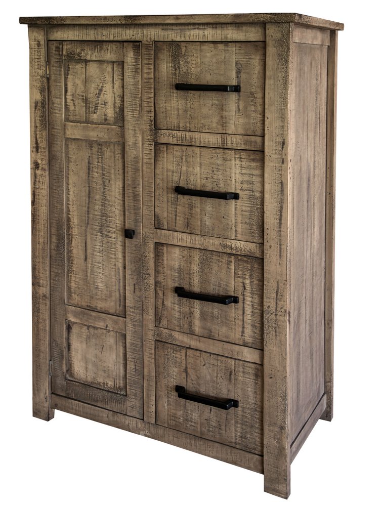37" Brown Solid Wood Four Drawer Dresser HomeRoots