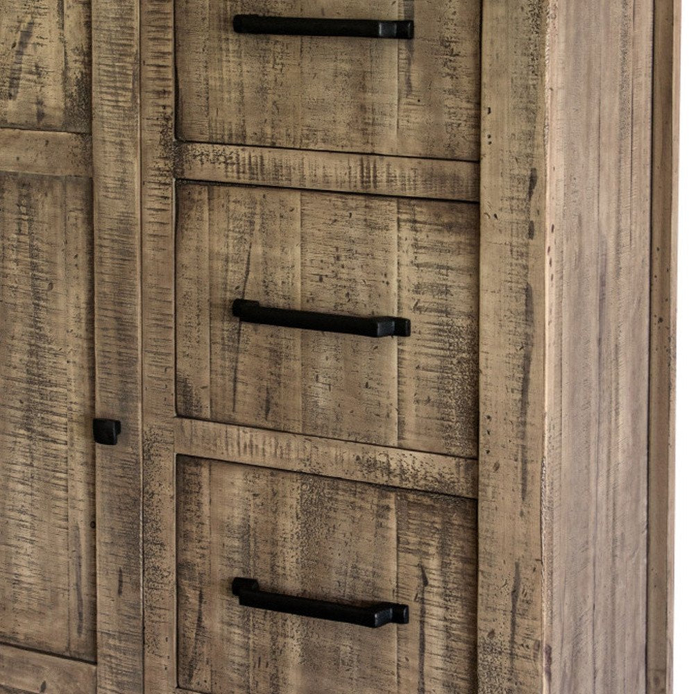 37" Brown Solid Wood Four Drawer Dresser HomeRoots