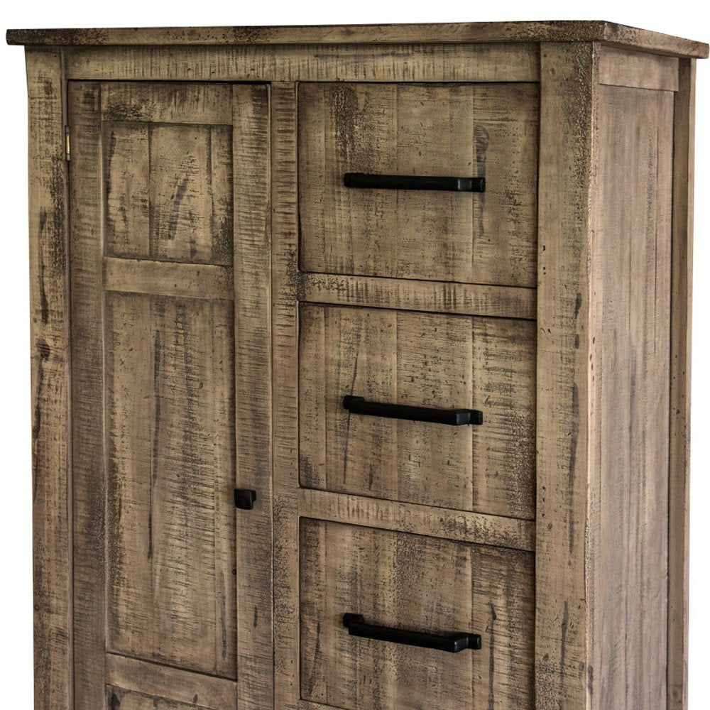 37" Brown Solid Wood Four Drawer Dresser HomeRoots