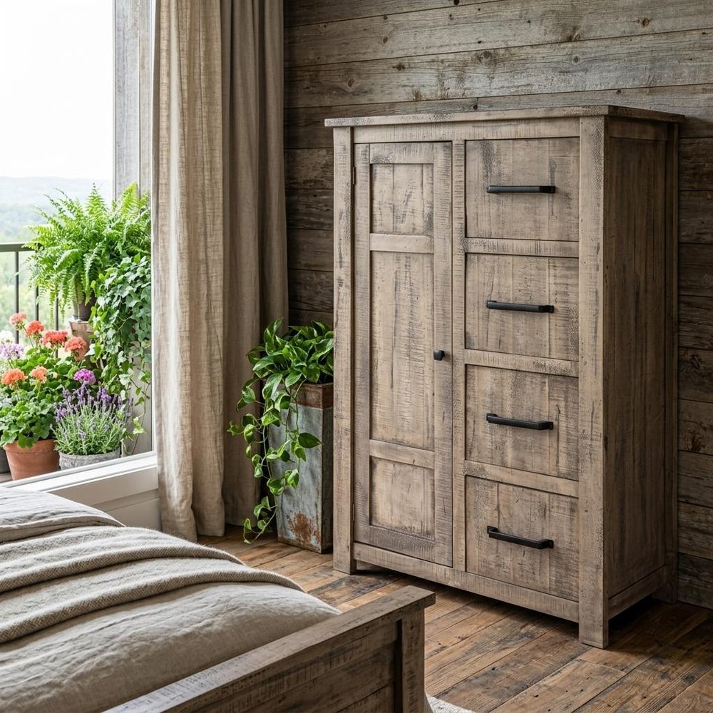37" Brown Solid Wood Four Drawer Dresser HomeRoots