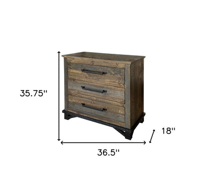 62" Brown Solid Wood Six Drawer Double Dresser HomeRoots