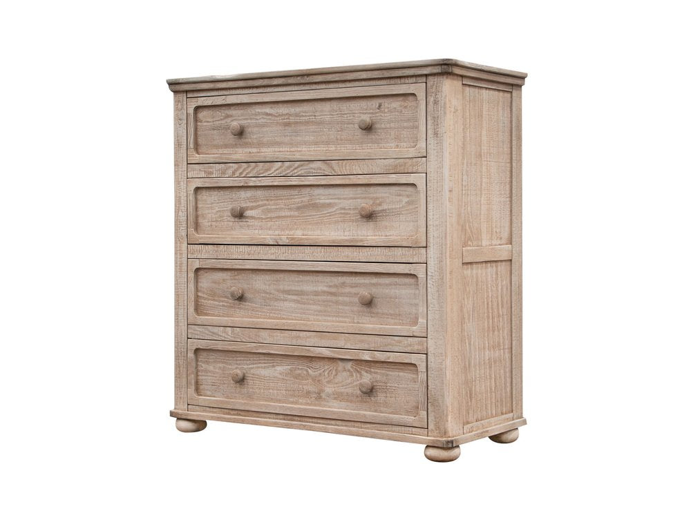 40" Natural Solid Wood Four Drawer Chest HomeRoots