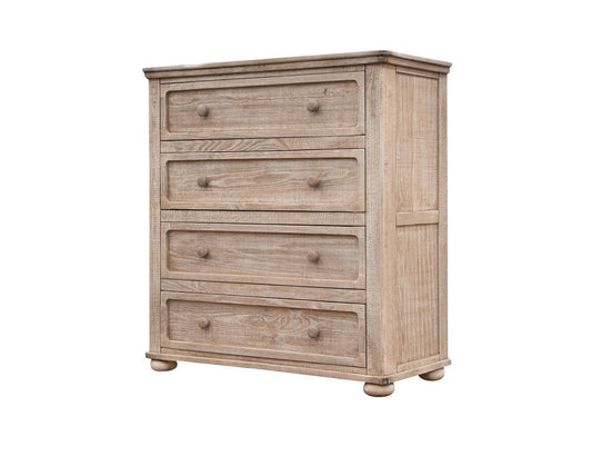 40" Natural Solid Wood Four Drawer Chest HomeRoots