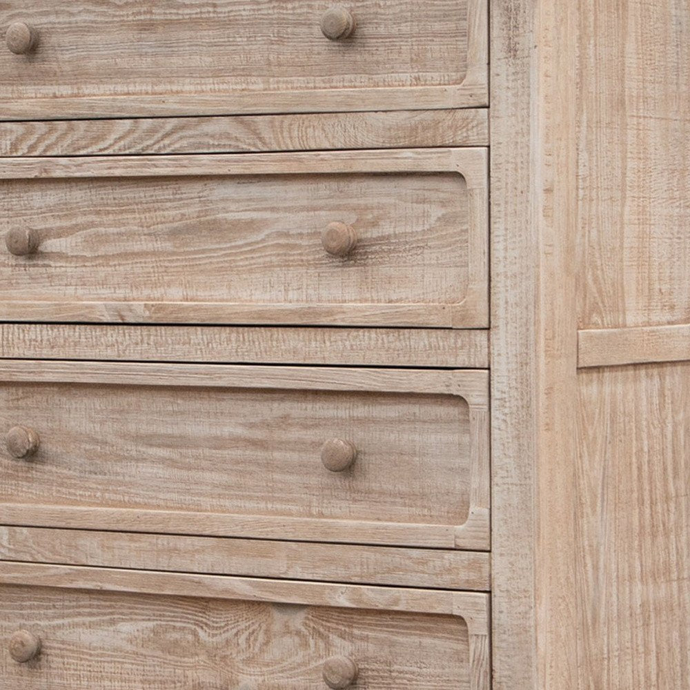 40" Natural Solid Wood Four Drawer Chest HomeRoots