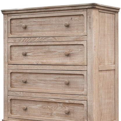 40" Natural Solid Wood Four Drawer Chest HomeRoots