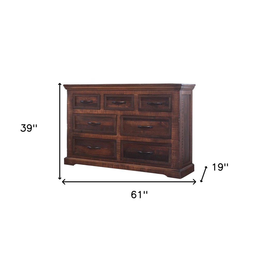 37" Brown Solid Wood Three Drawer Dresser HomeRoots