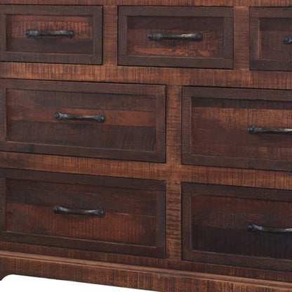 61" Brown Solid Wood Seven Drawer Double Dresser HomeRoots