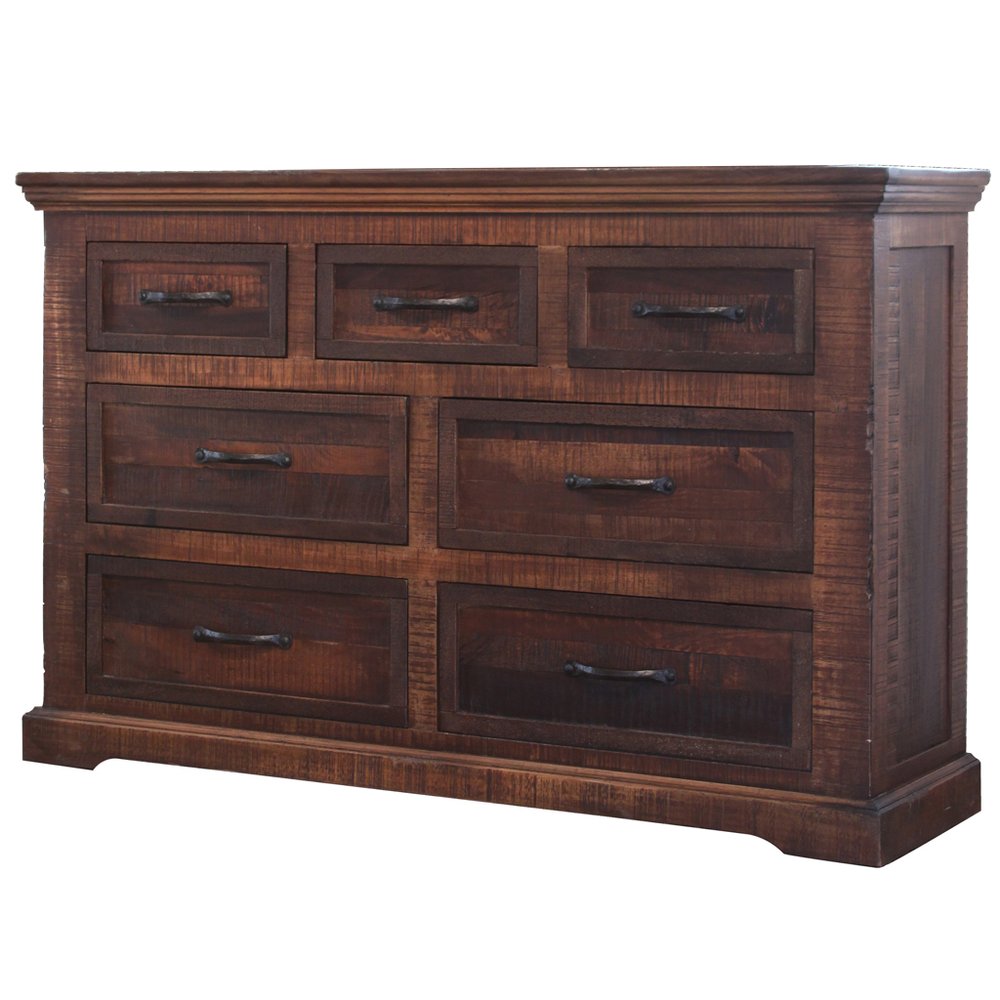 37" Brown Solid Wood Three Drawer Dresser HomeRoots