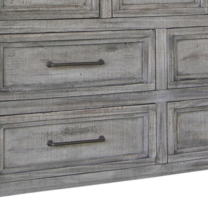 62" Brown Solid Wood Seven Drawer Double Dresser HomeRoots