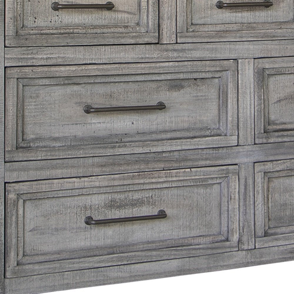 62" Brown Solid Wood Seven Drawer Double Dresser HomeRoots