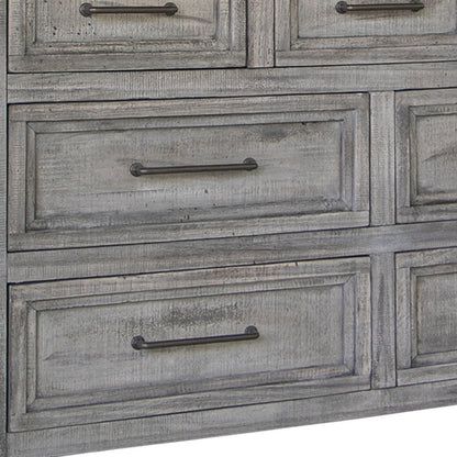 62" Brown Solid Wood Seven Drawer Double Dresser HomeRoots