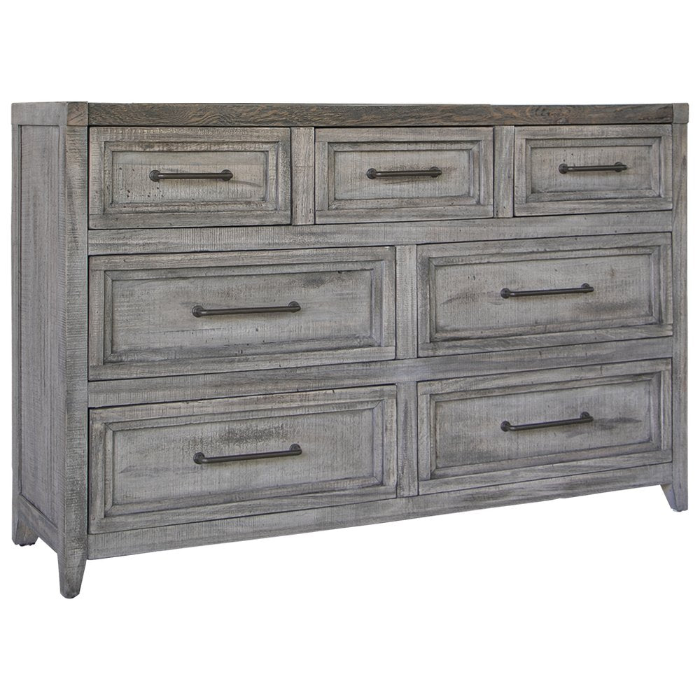 62" Brown Solid Wood Seven Drawer Double Dresser HomeRoots