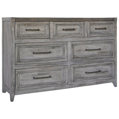 62" Brown Solid Wood Seven Drawer Double Dresser HomeRoots