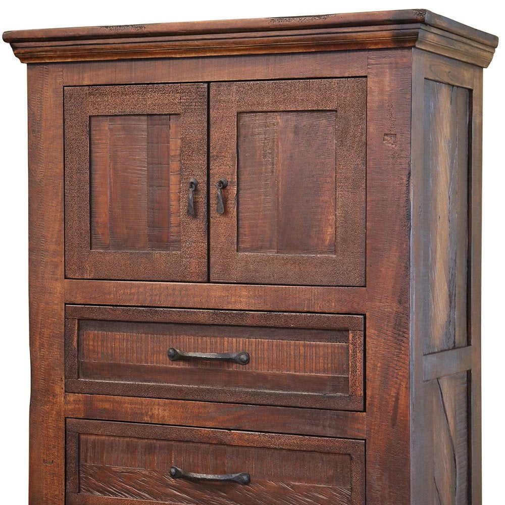 61" Brown Solid Wood Seven Drawer Double Dresser HomeRoots