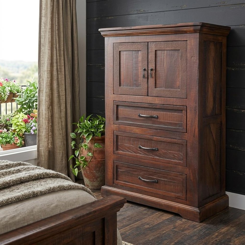 61" Brown Solid Wood Seven Drawer Double Dresser HomeRoots