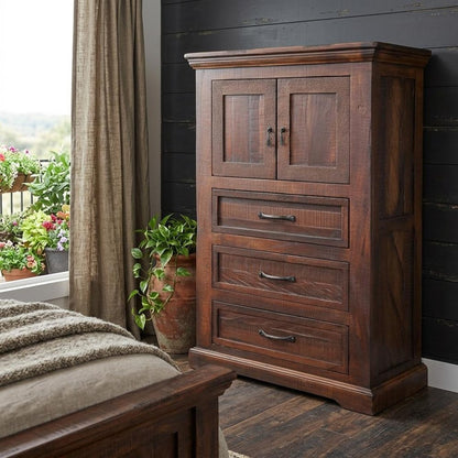 37" Brown Solid Wood Three Drawer Dresser HomeRoots