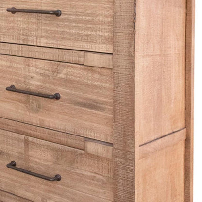 36" Natural Solid Wood Four Drawer Dresser HomeRoots