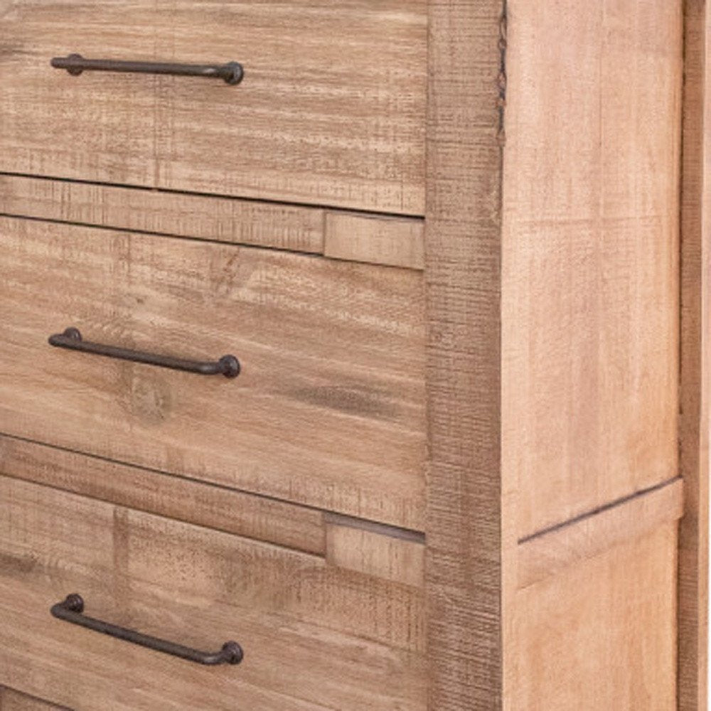 36" Natural Solid Wood Four Drawer Dresser HomeRoots