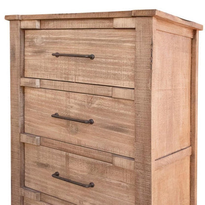 36" Natural Solid Wood Four Drawer Dresser HomeRoots