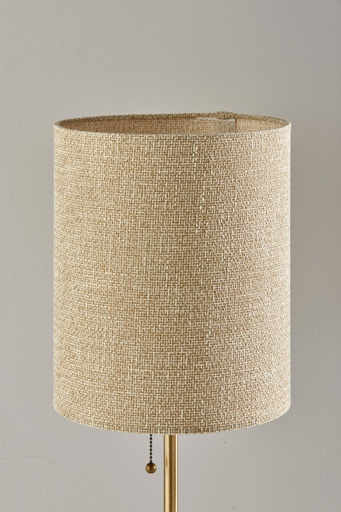 28" Black and Gold Marble and Metal Table Lamp With Beige Drum Shade HomeRoots